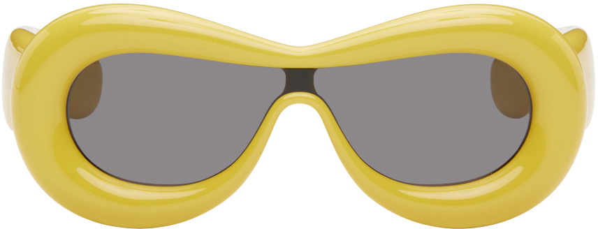 LOEWE Yellow Inflated Goggle Sunglasses Loewe