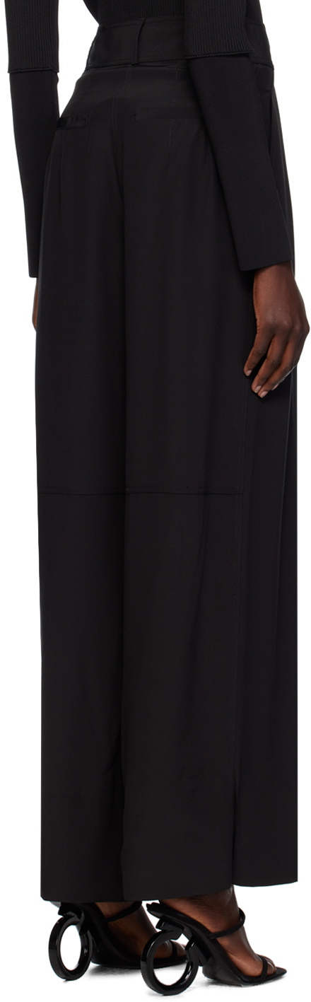 Ferragamo Black Wide Leg Trousers Salvatore Ferragamo