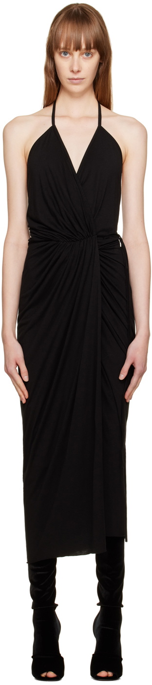 Rick Owens Lilies Black Vered Midi Dress Rick Owens Lilies