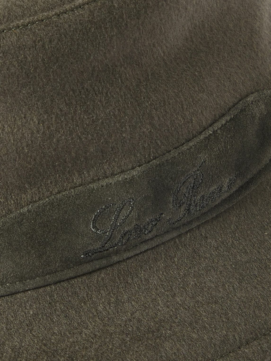 Loro Piana Cityleisure Suede Trimmed Cashmere Bucket Hat Green Loro