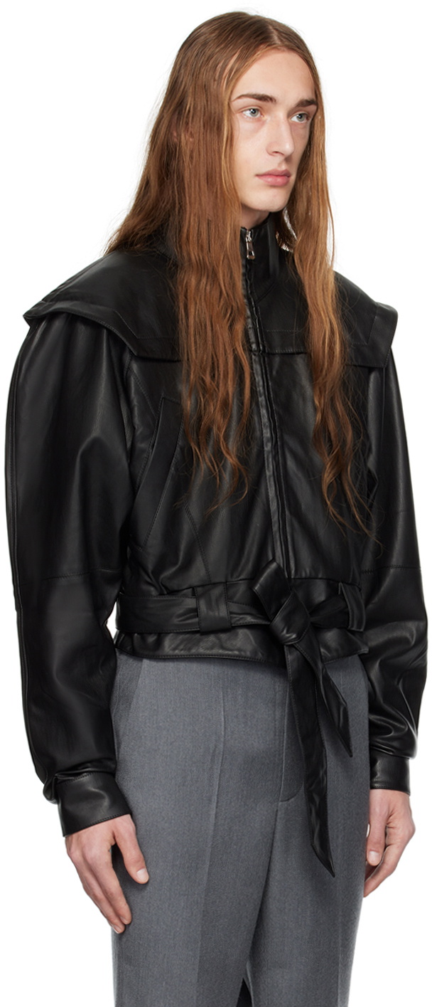 Situationist Black Zip Faux Leather Jacket Situationist