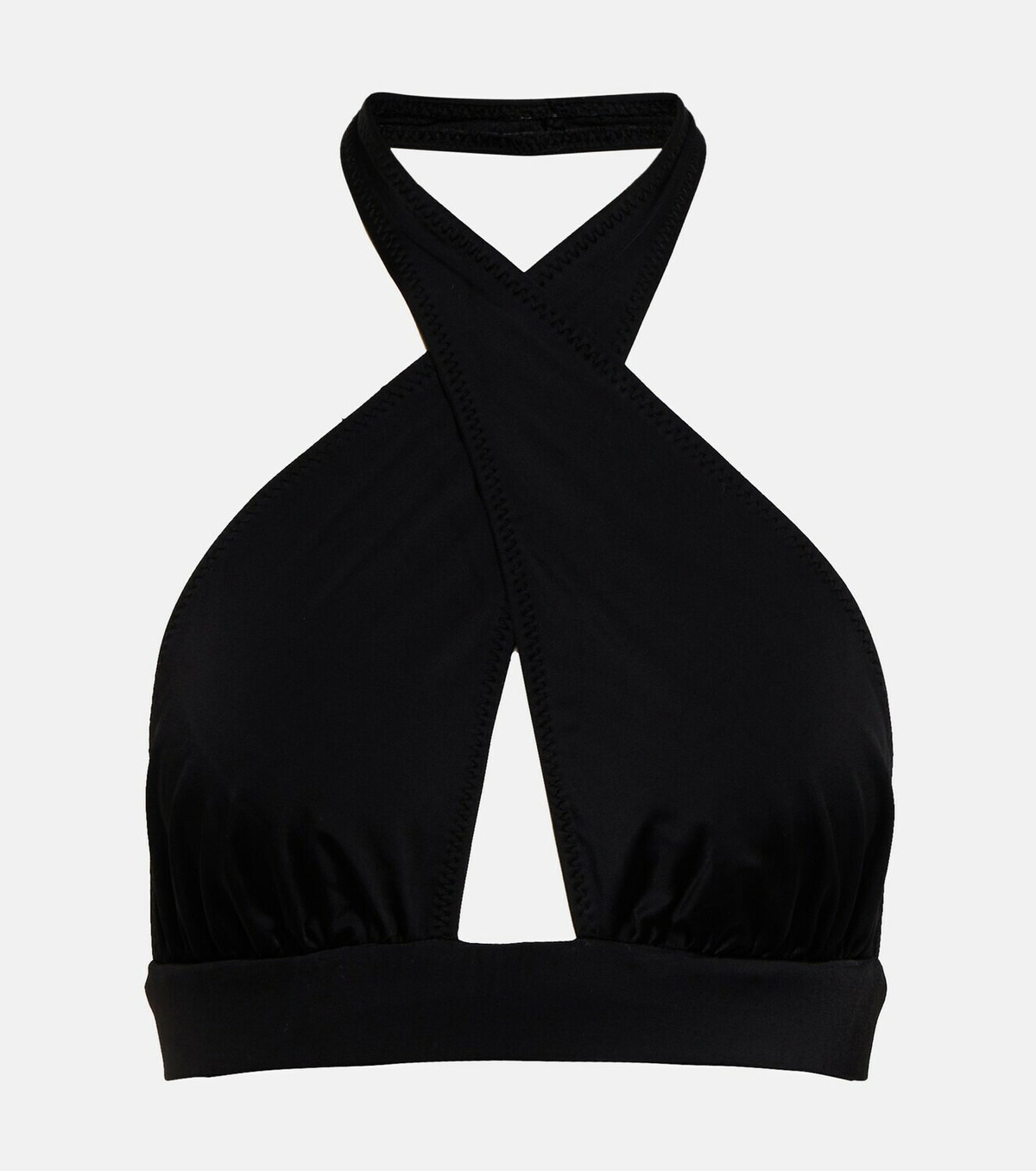 Norma Kamali Crossover Halterneck Bikini Top Norma Kamali