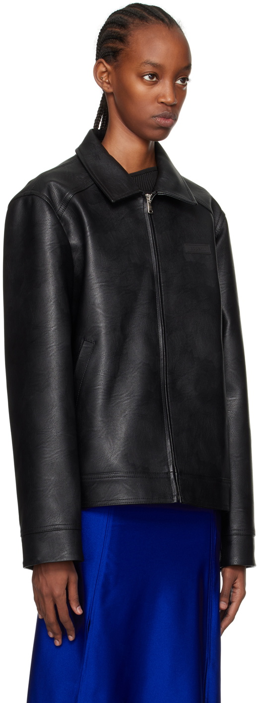 Coperni Black Zip Faux Leather Jacket Coperni