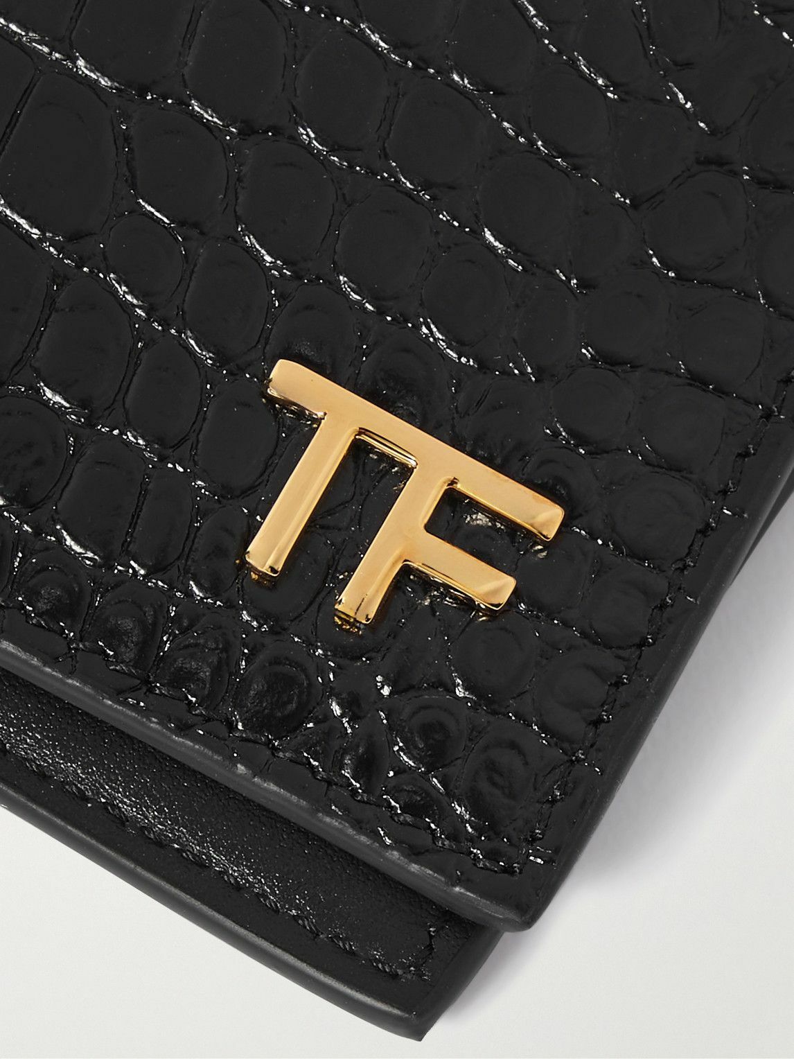 TOM FORD Croc Effect Leather Bifold Wallet TOM FORD