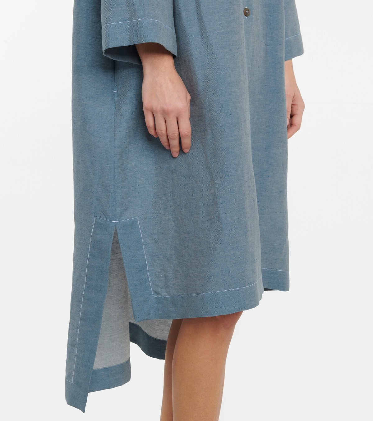 Loewe Linen Blend Midi Shirt Dress Loewe