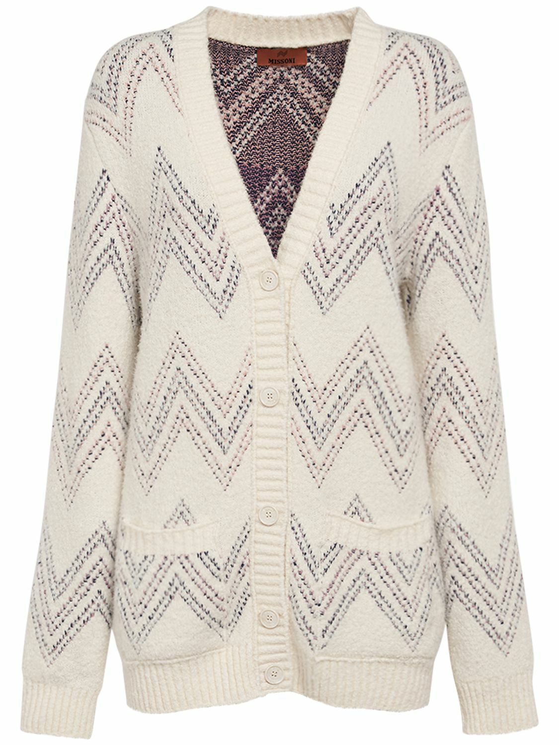 MISSONI Zig Zag Jacquard Knit Cotton Cardigan Missoni