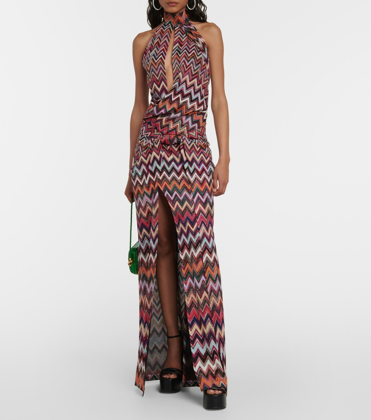 Missoni Zig Zag Lam Halterneck Maxi Dress Missoni