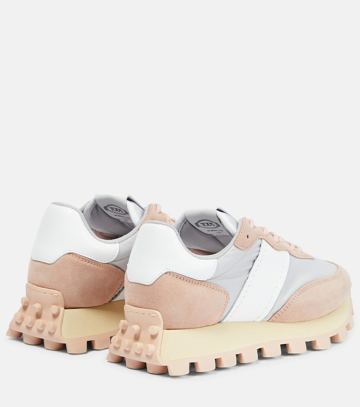 Tod S Suede And Mesh Platform Sneakers Tod S