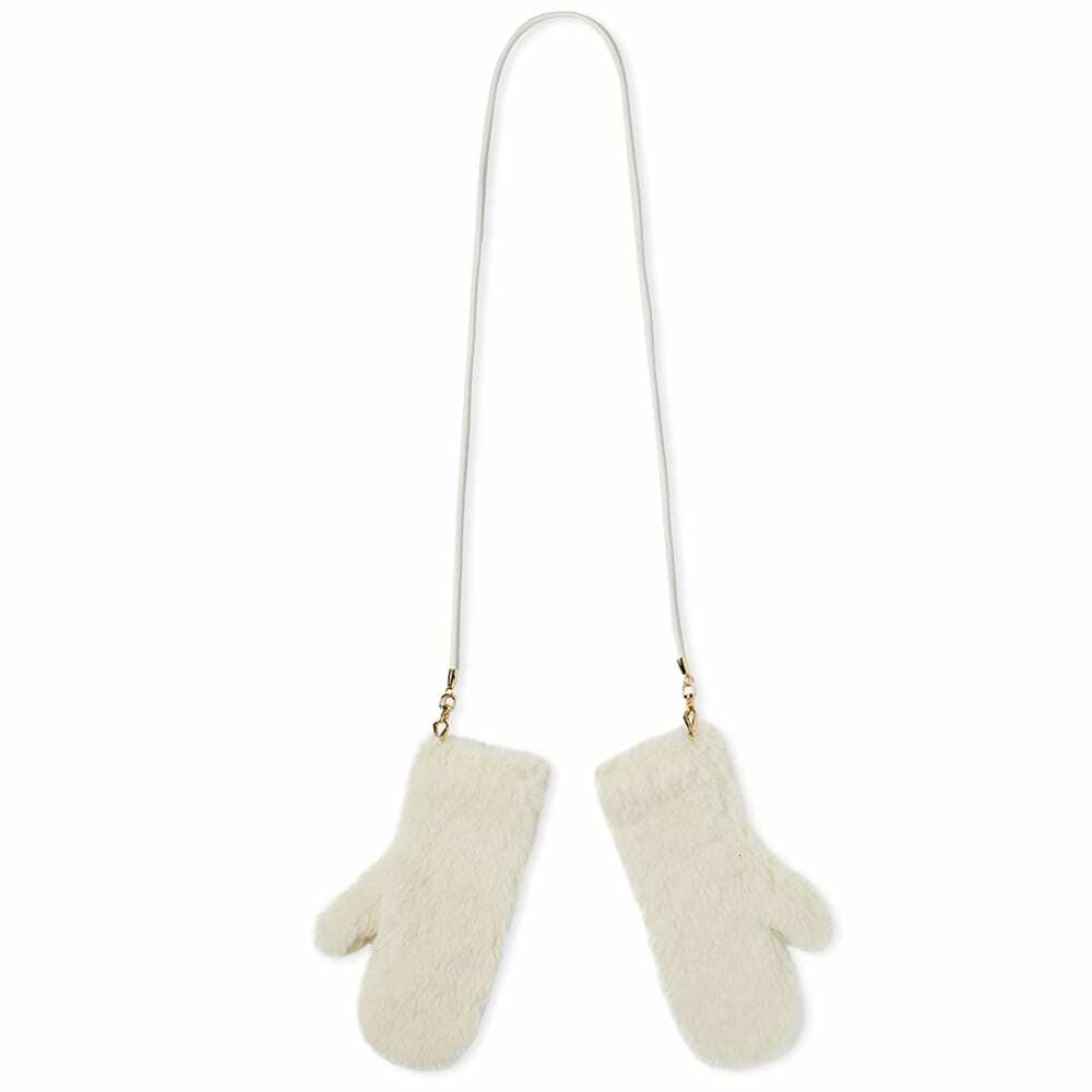 Max Mara Women S Ombrato Teddy Mitten Gloves In White Max Mara