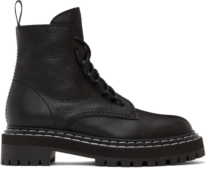 Proenza Schouler Black Lug Sole Combat Boots Proenza Schouler