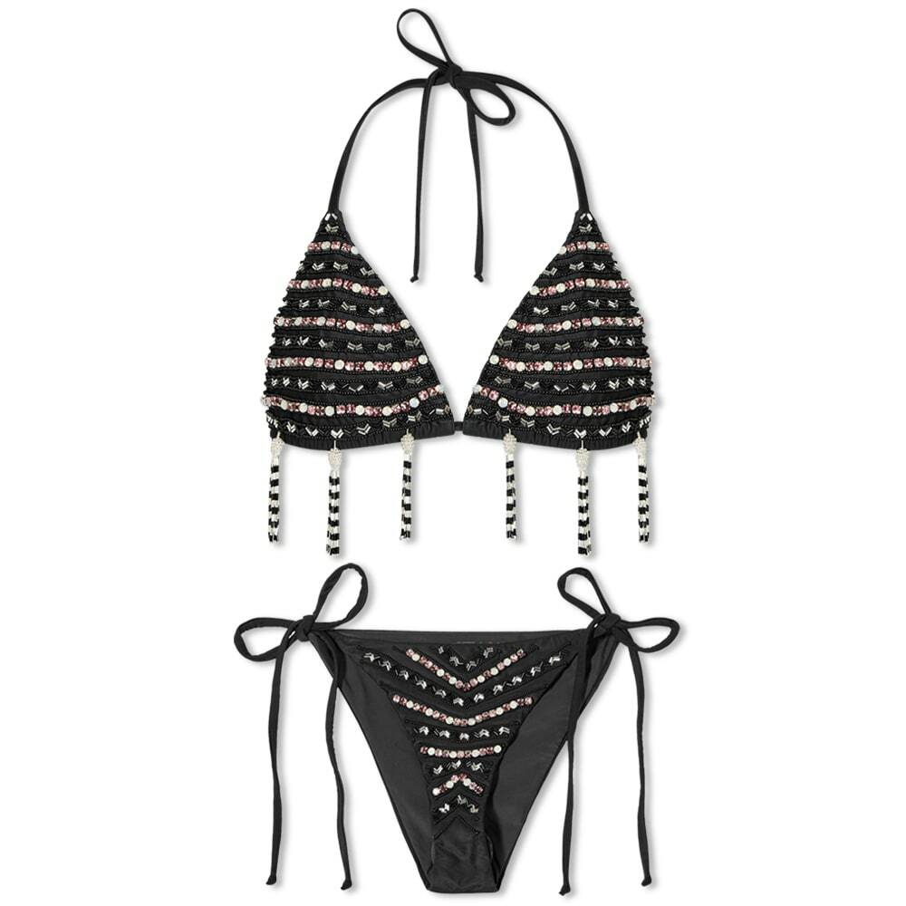 Oceanus Women S Crystals Bikini In Black Oceanus