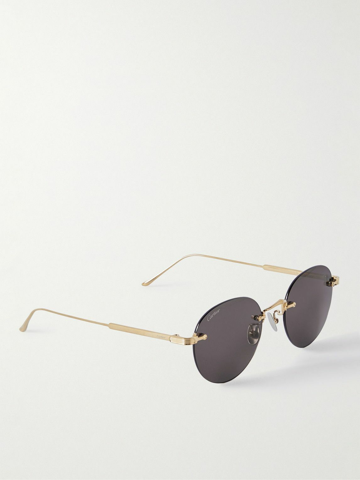 Cartier Eyewear Frameless Gold Tone Sunglasses Cartier