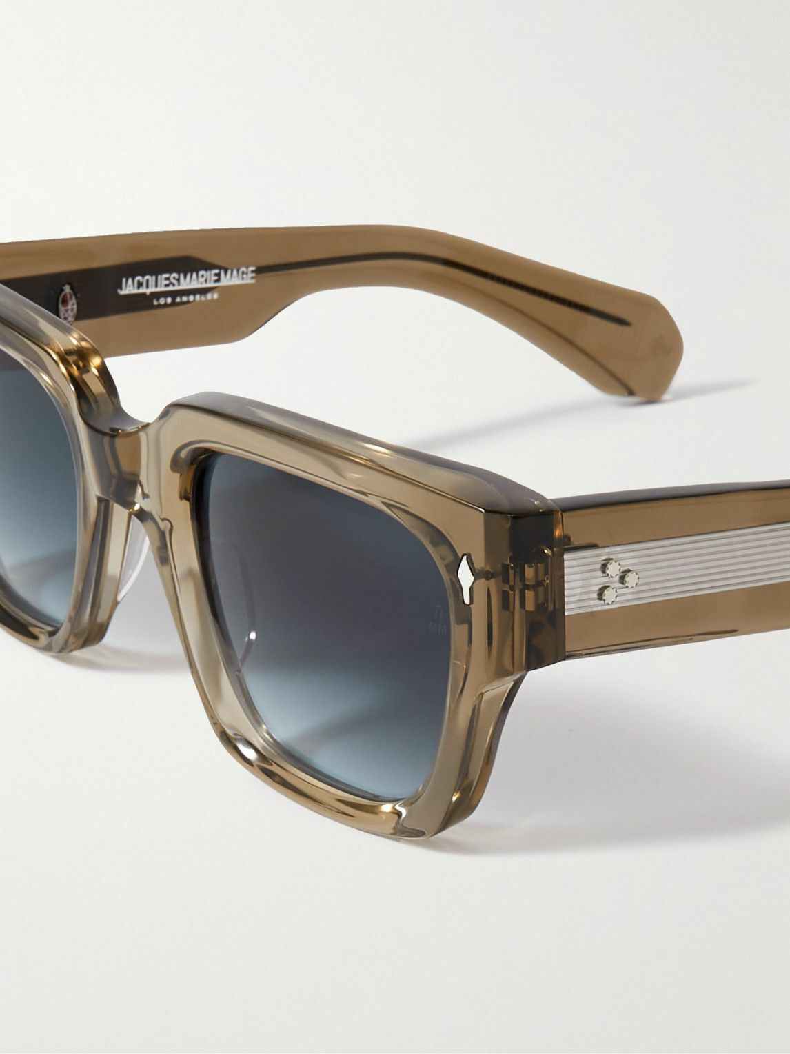 Jacques Marie Mage Enzo Square Frame Gold Tone And Acetate Sunglasses