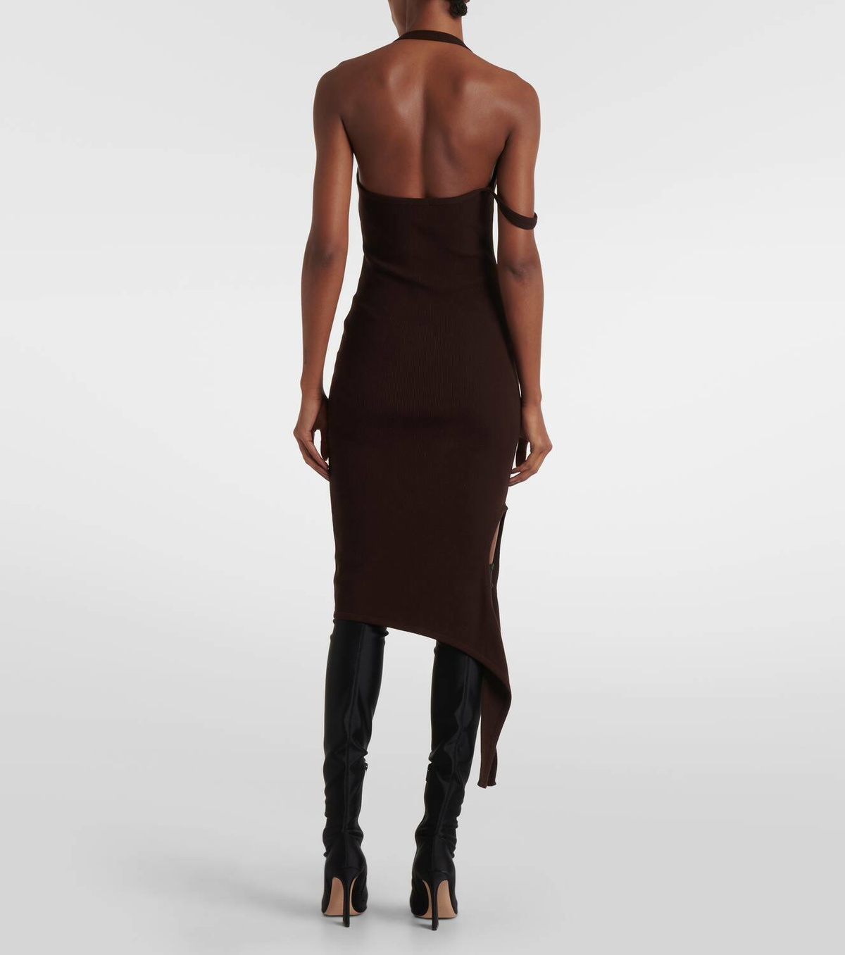 at cheap Courr ges Undressed ribbed knit midi dress Courreges