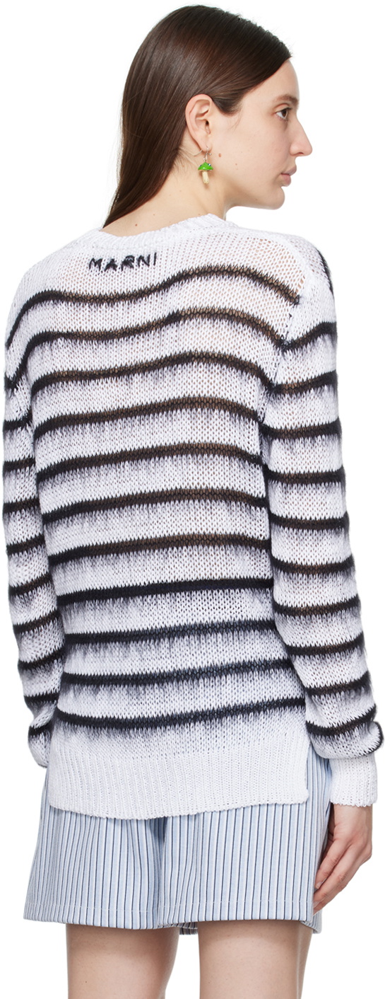 Marni White Black Striped Sweater Marni