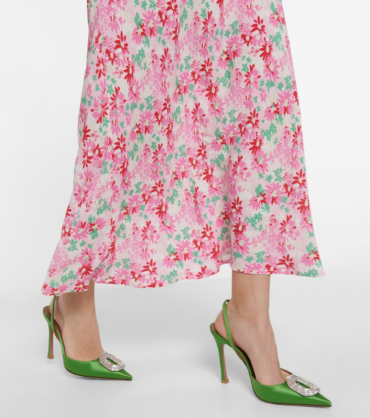 Rixo Selma Floral Cr Pe Midi Dress Rixo