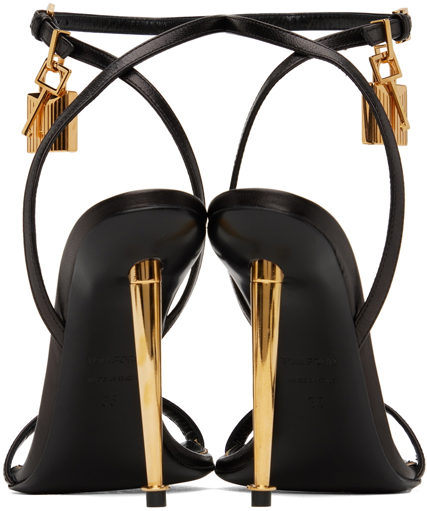 TOM FORD Black Padlock Pointy Naked Sandals TOM FORD