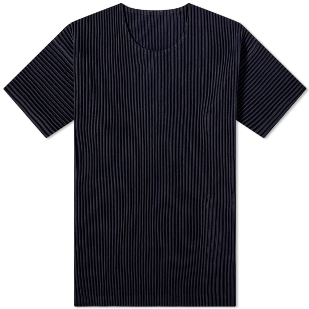 Homme Pliss Issey Miyake Men S Pleated T Shirt In Navy Deep Indigo