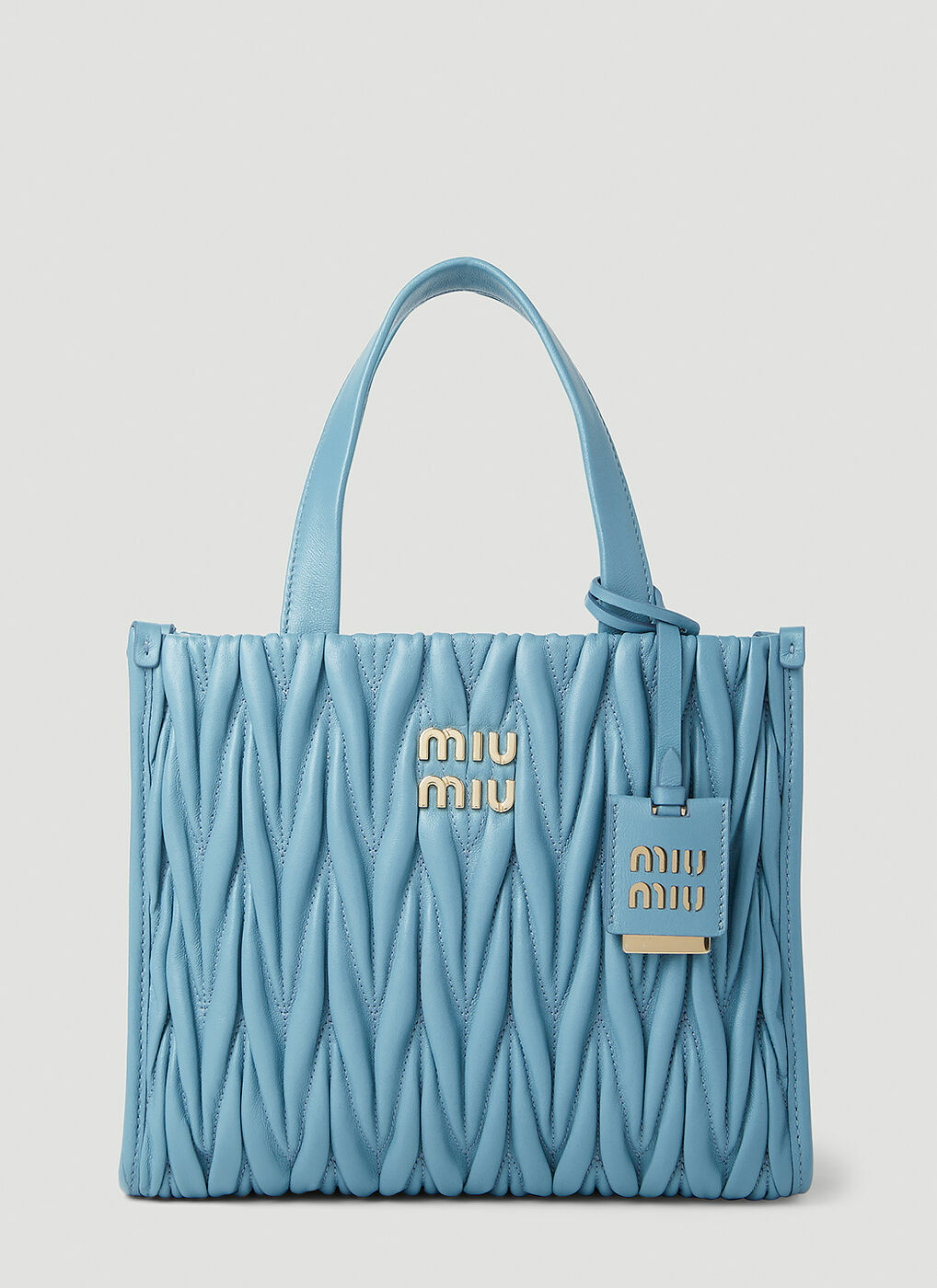 Miu Miu Matelass Handbag Female Blue Miu Miu