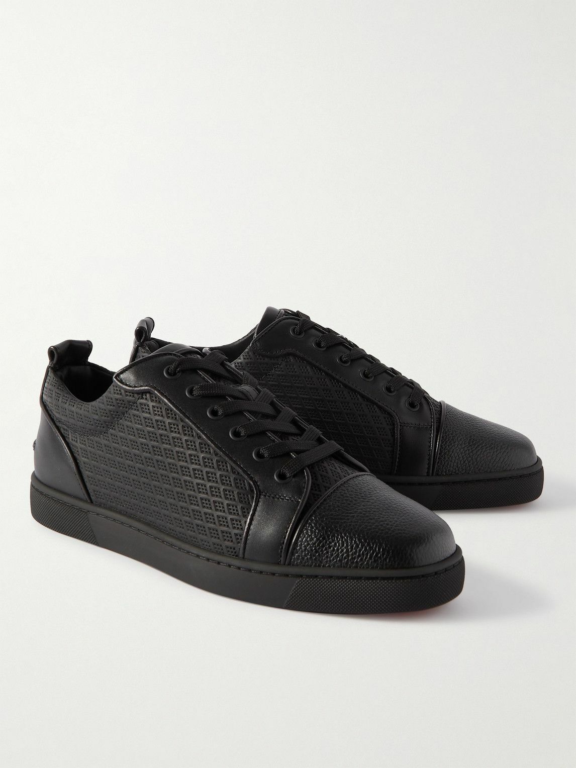 Christian Louboutin Louis Junior Orlato Leather Trimmed Perforated