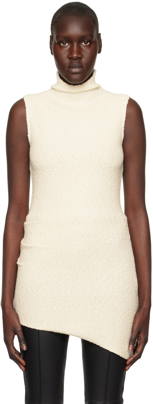 Helmut Lang Off White Asymmetric Tank Top Helmut Lang