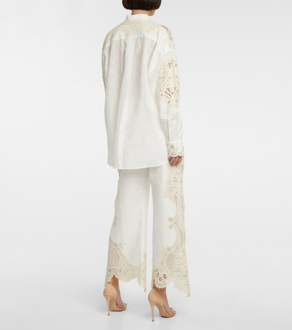 Zimmermann Laurel Lace Insert Linen Shirt Zimmermann