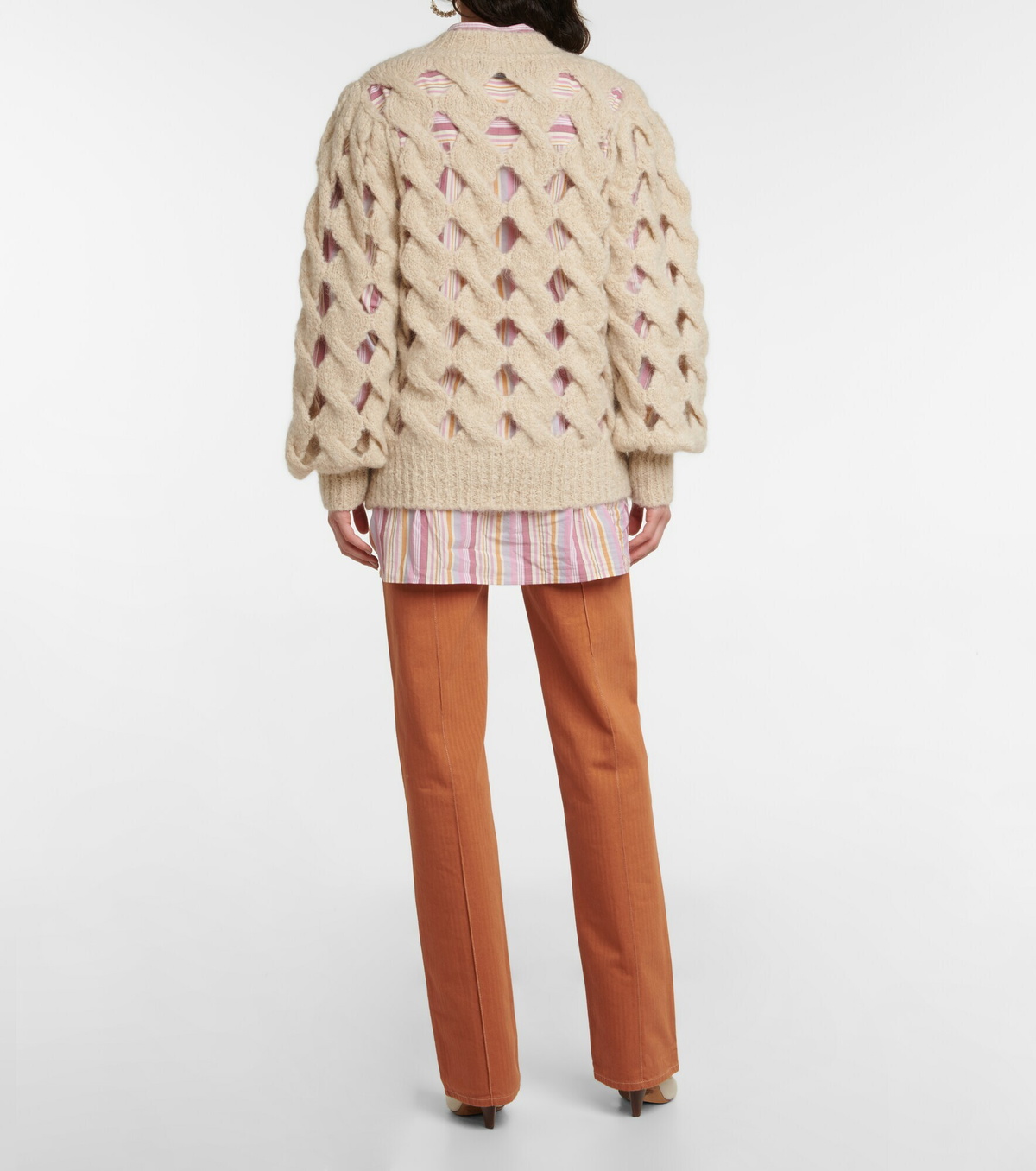 Isabel Marant Eggie Open Knit Mohair Wool Blend Sweater Isabel Marant