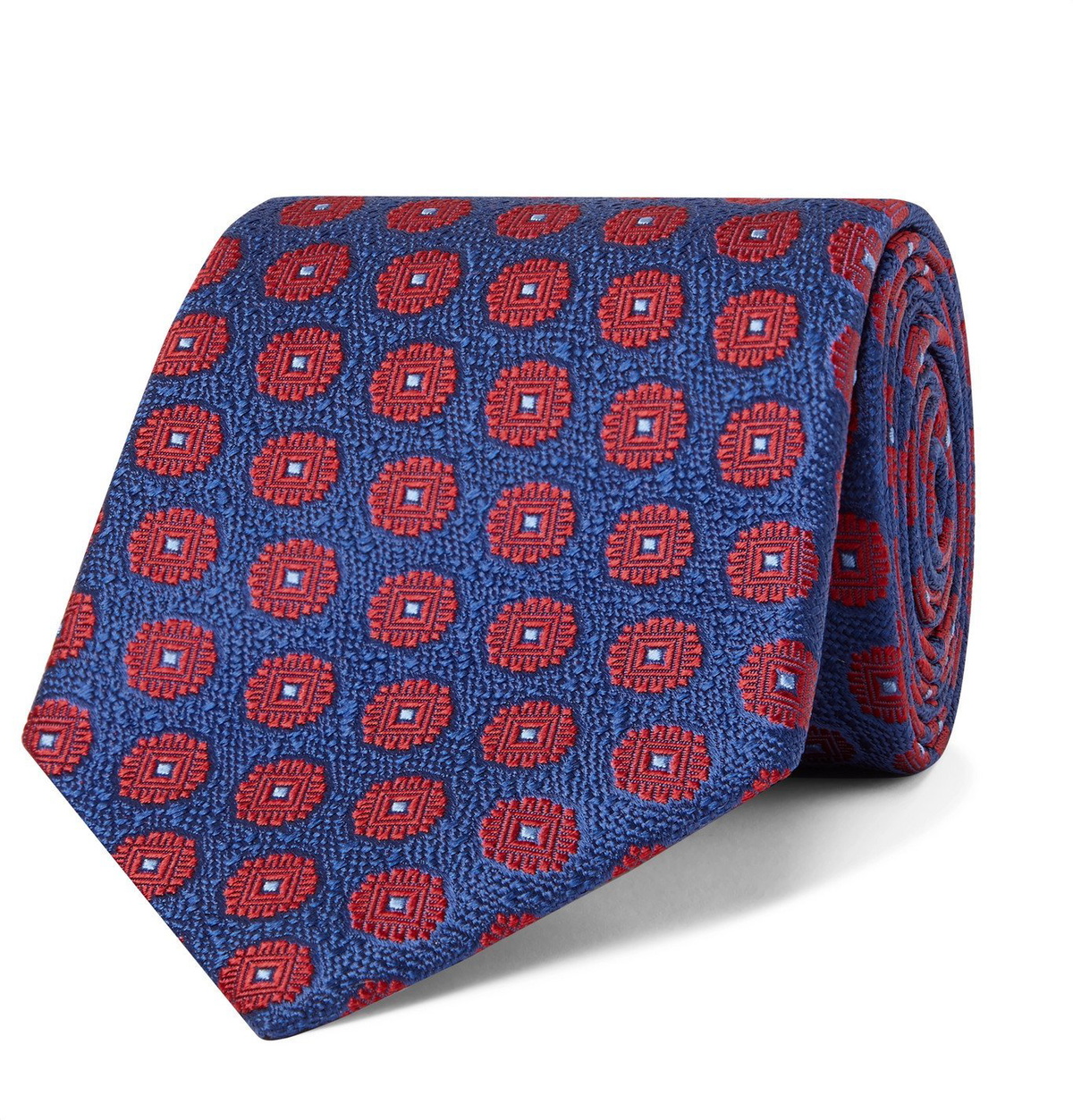 Charvet Cm Silk Jacquard Tie Blue Charvet