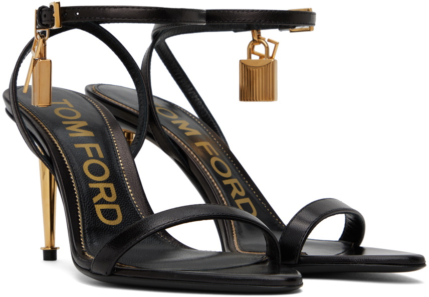 Tom Ford Black Padlock Pointy Naked Mm Heeled Sandals Tom Ford