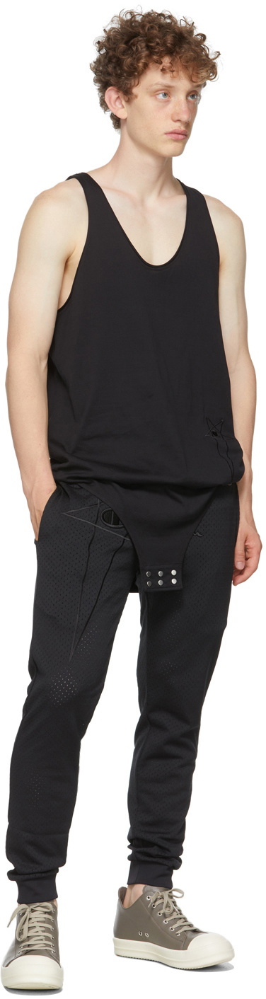 Rick Owens Black Champion Edition Heavy Jersey Perforated Lounge Pants