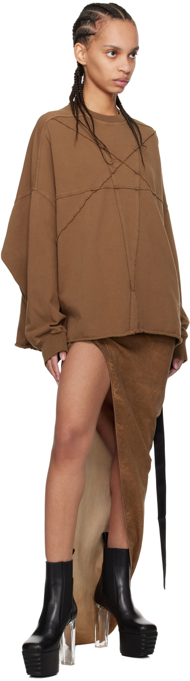 Rick Owens DRKSHDW Brown Crater T Sweatshirt Rick Owens Drkshdw