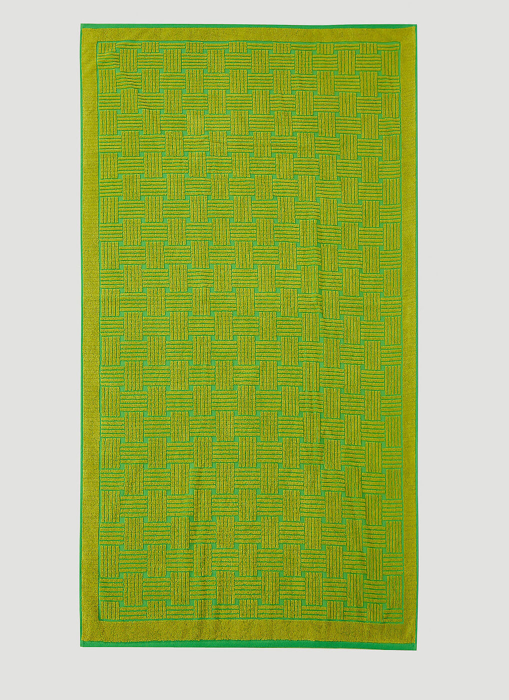 Intreccio Beach Towel In Green Bottega Veneta