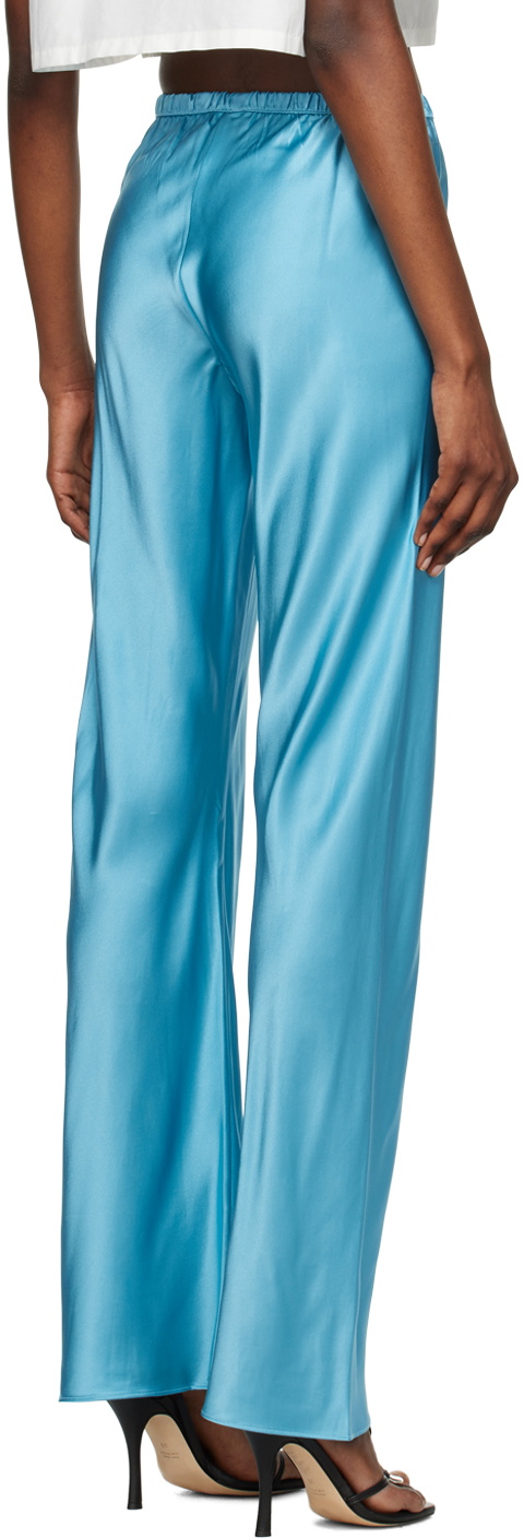 Silk Laundry Blue Flared Lounge Pants Silk Laundry