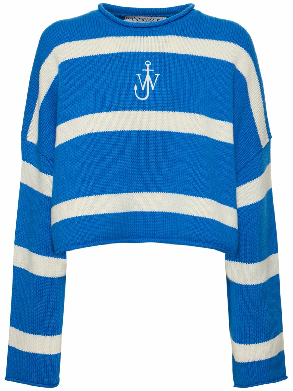 JW ANDERSON Logo Striped Wool Cashmere Sweater JW Anderson