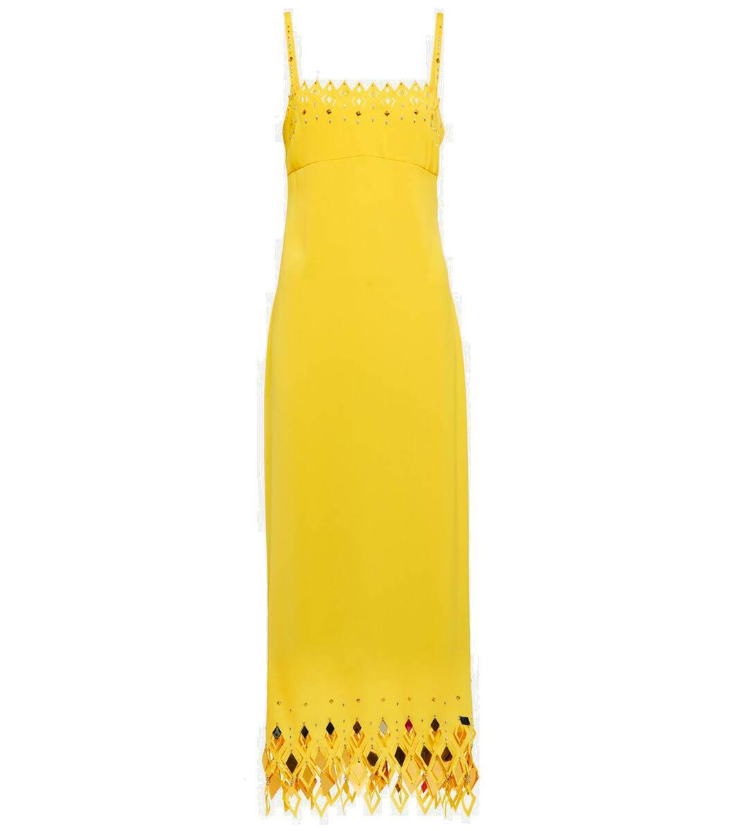 Rabanne Embellished Cr Pe Midi Dress Paco Rabanne