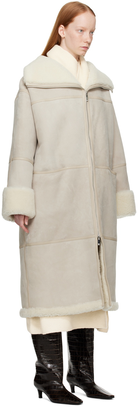 Tot Me Off White Signature Shearling Coat Toteme