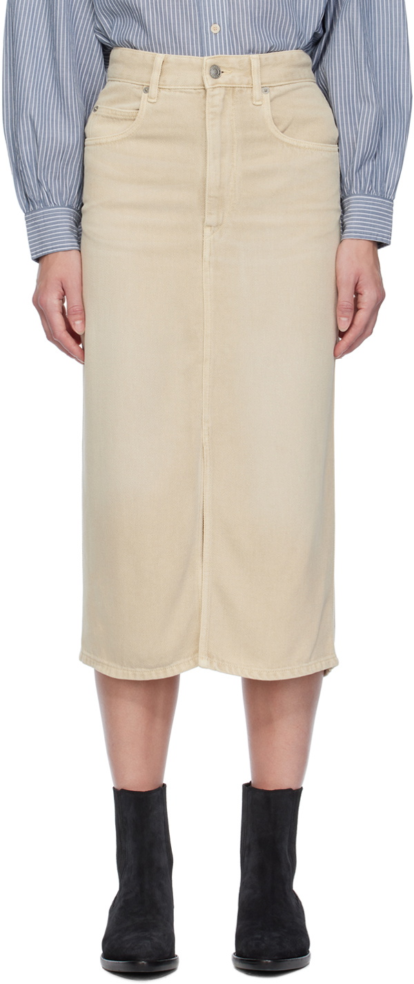 Isabel Marant Etoile Beige Tilauria Denim Midi Skirt Isabel Marant Etoile