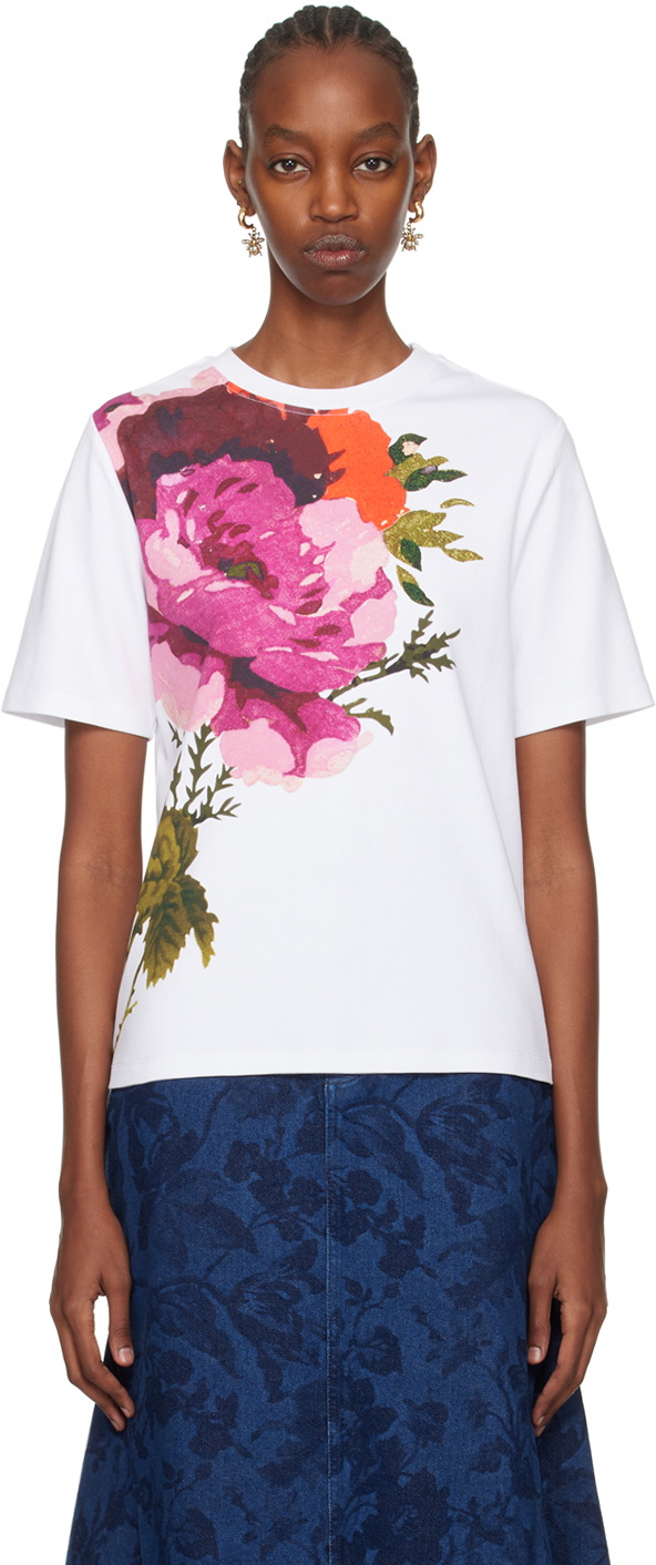 Erdem White Printed T Shirt Erdem