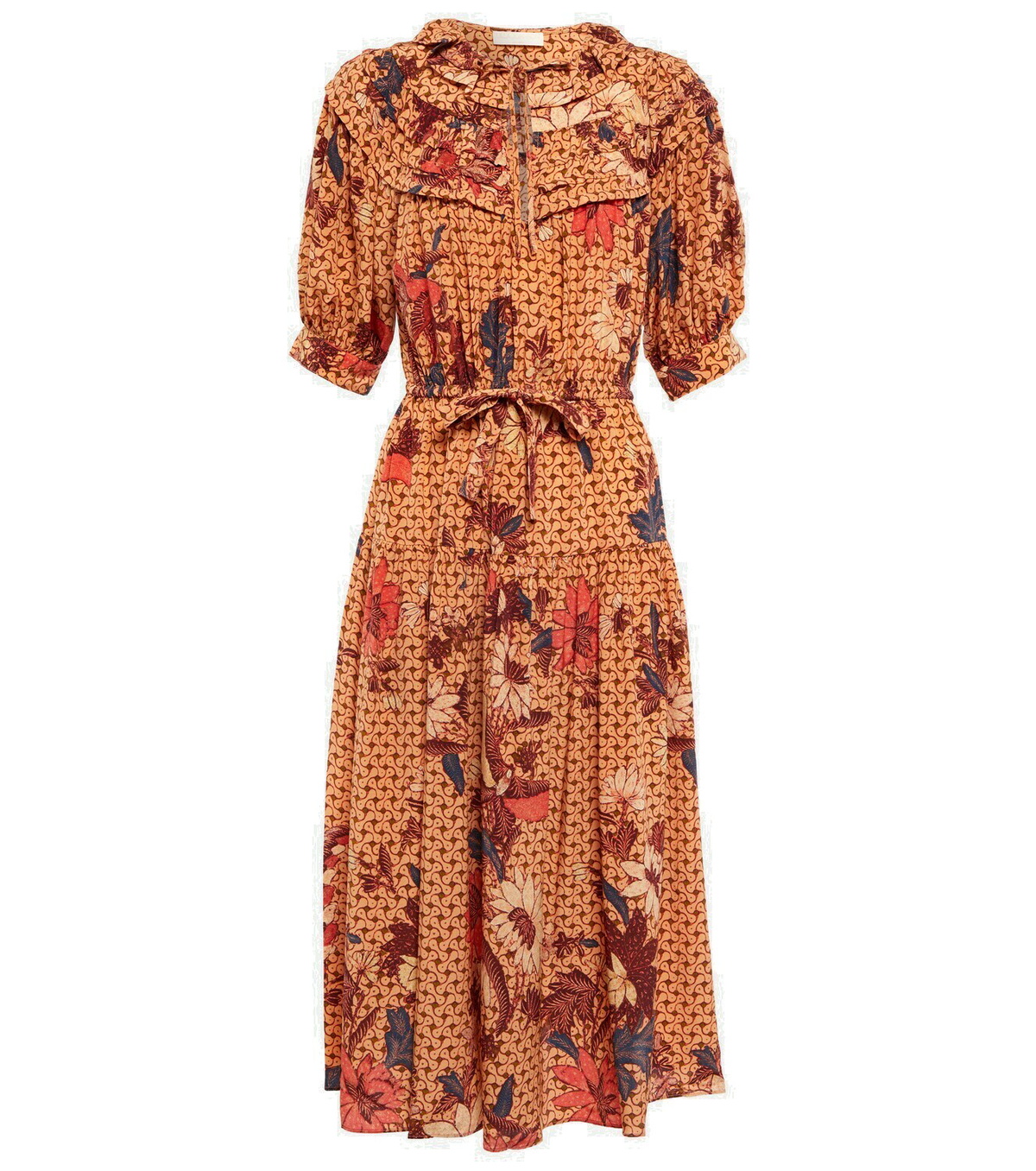 Ulla Johnson Adette Printed Silk Cr Pe De Chine Midi Dress Ulla Johnson