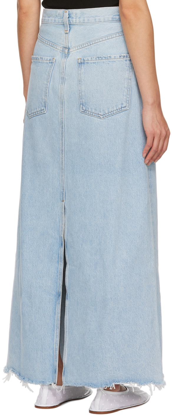 Agolde Blue Hilla Denim Maxi Skirt Agolde