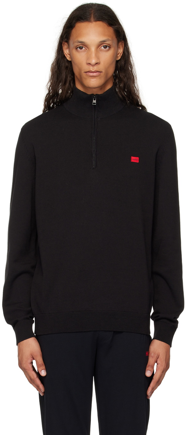 Hugo Black Half Zip Sweater Hugo Boss