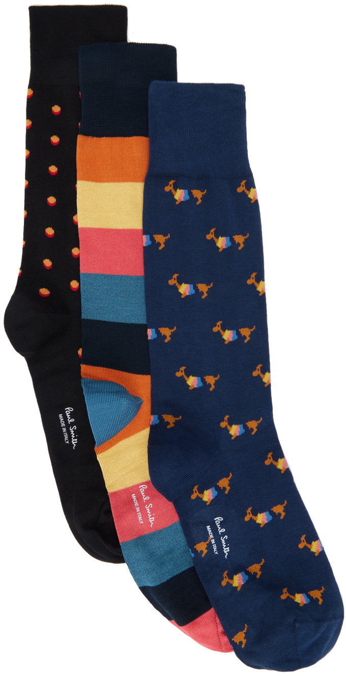 Paul Smith Three Pack Multicolor Novelty Mix Socks Paul Smith