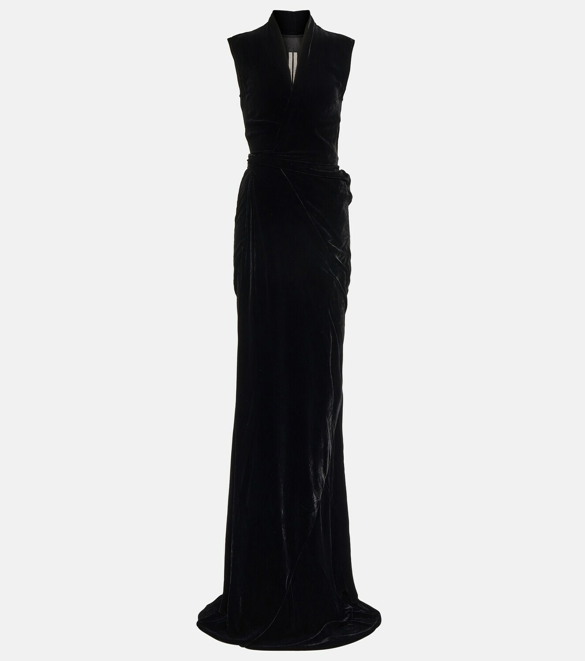 Rick Owens Wrap Velvet Maxi Gown Rick Owens