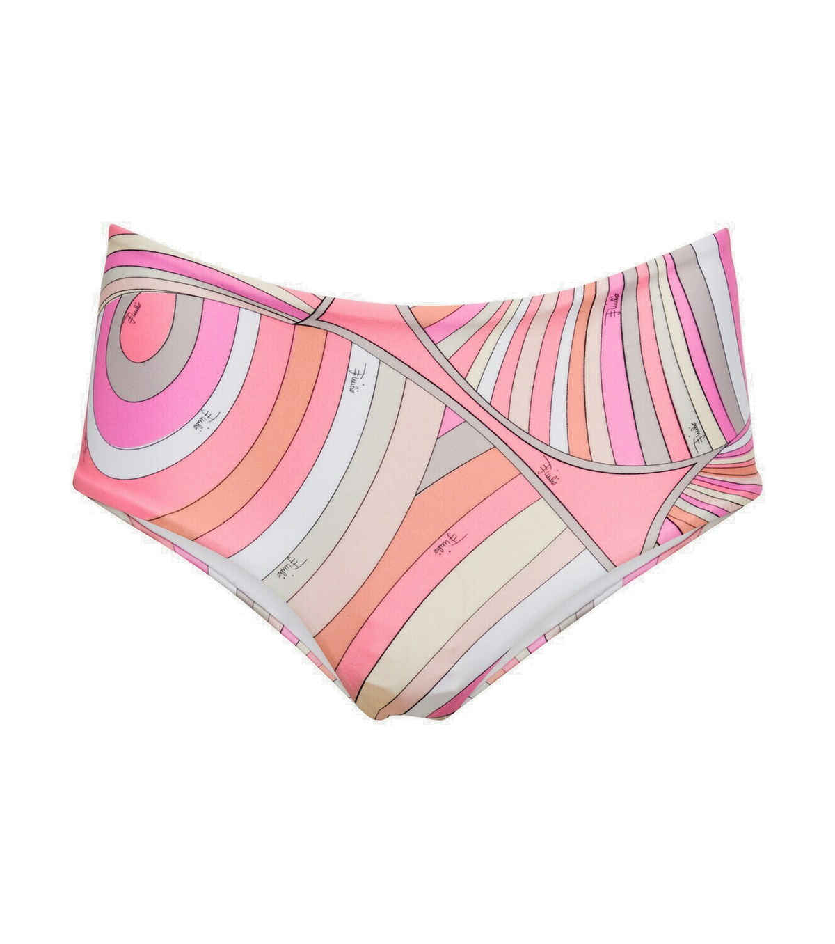 Pucci Printed Mid Rise Bikini Bottoms Emilio Pucci