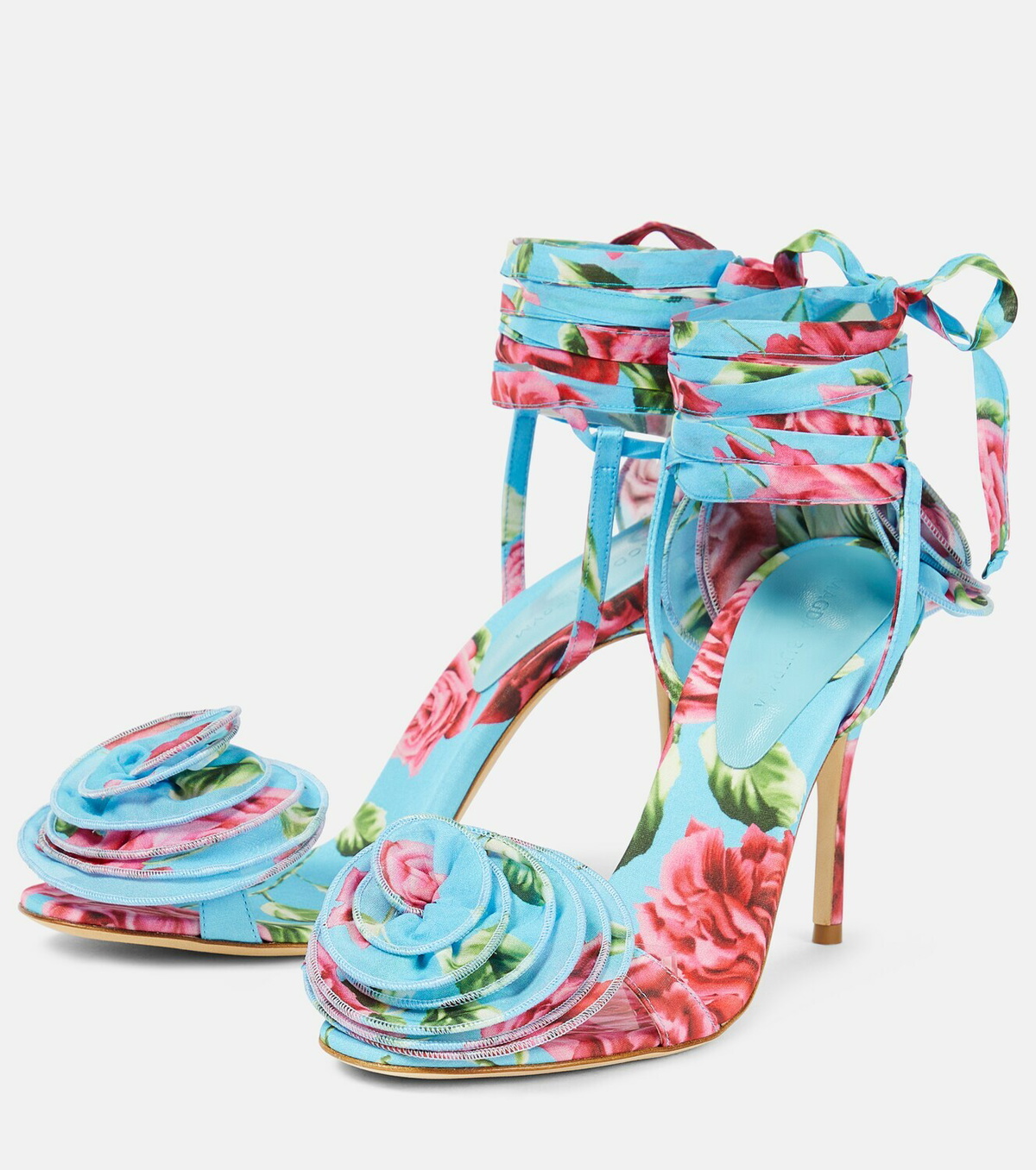 Magda Butrym Floral Satin Sandals Magda Butrym