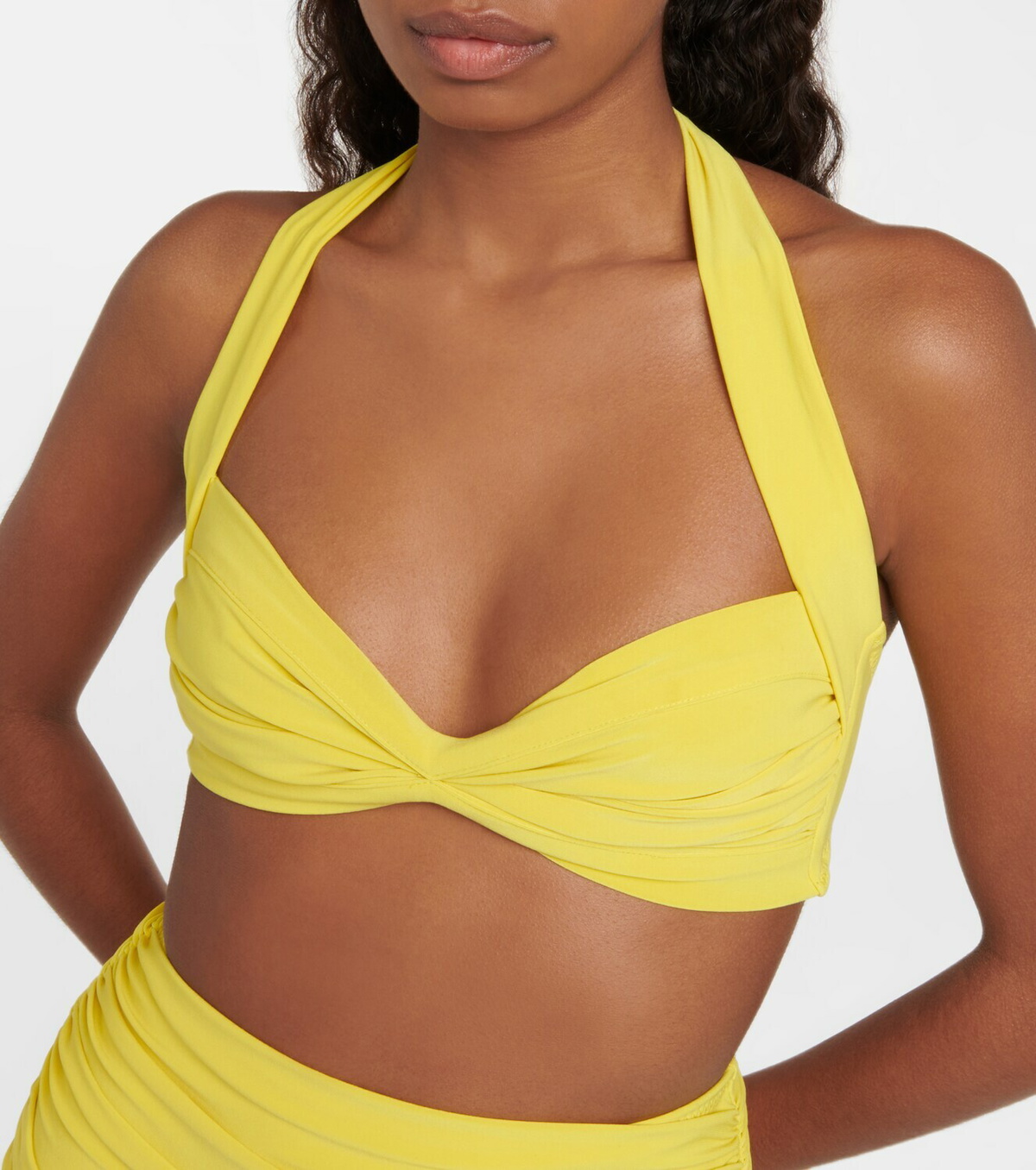 Norma Kamali Bill Shirred Bikini Top Norma Kamali