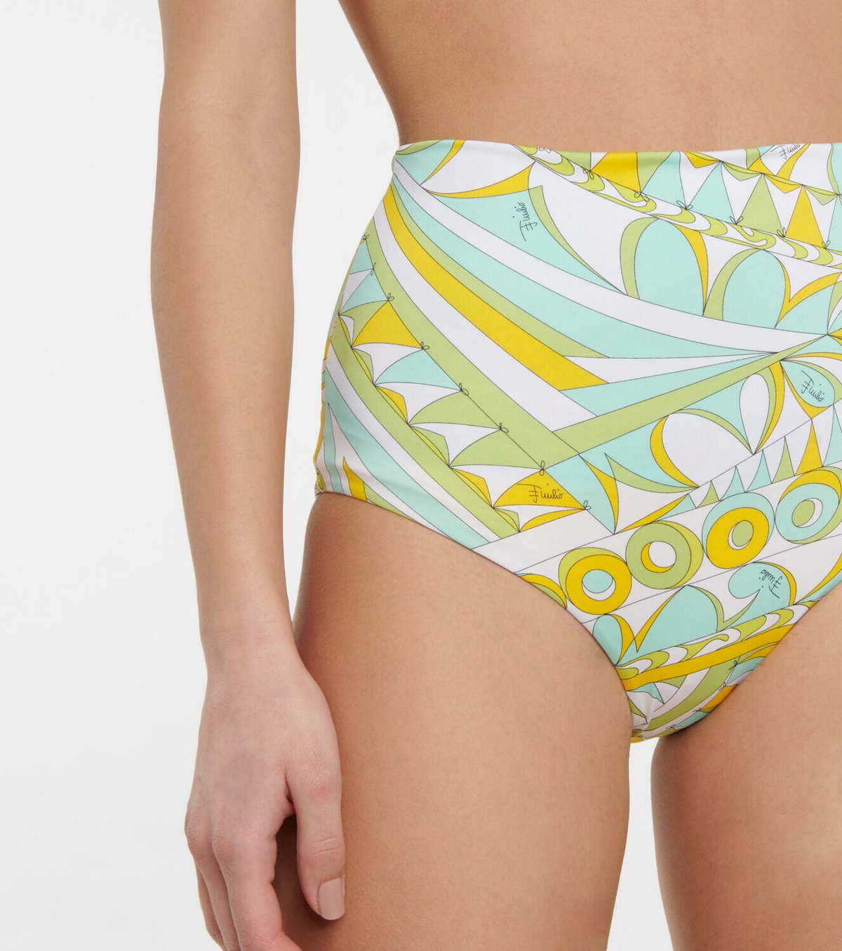 Emilio Pucci Beach High Rise Printed Bikini Bottoms Emilio Pucci