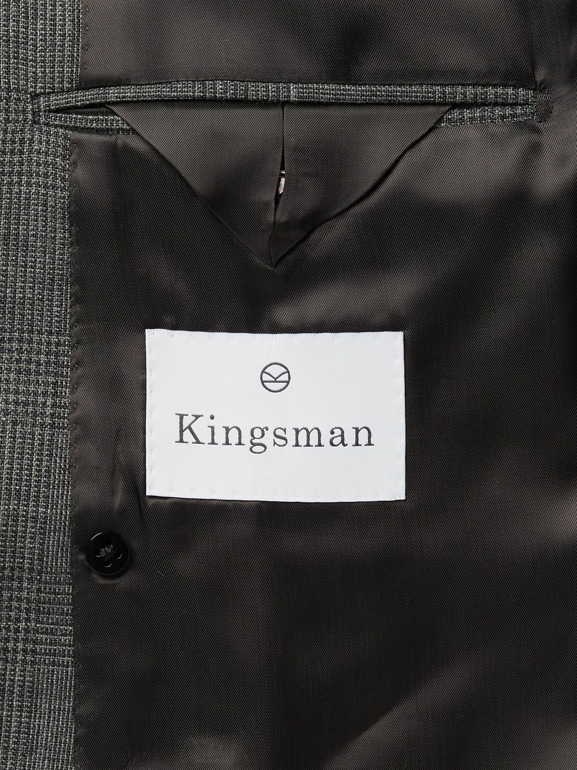 Kingsman Archie Reid Slim Fit Double Breasted Prince Of Wales Checked