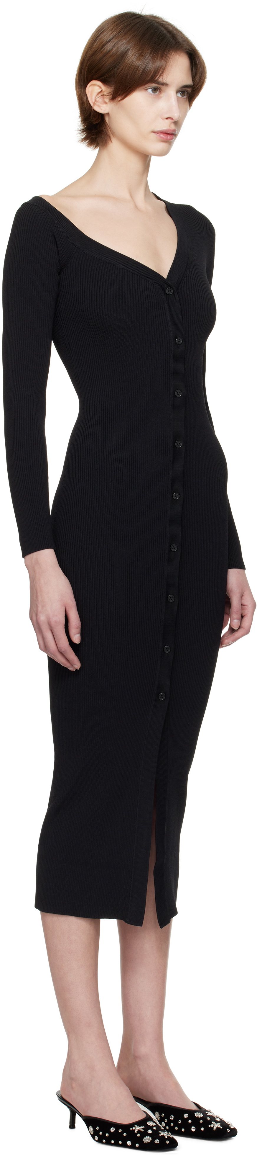 offering 100% STAUD Craftsman One Shoulder Midi Sweater Dress - Main Image