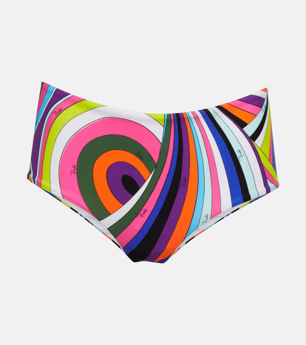 Pucci Printed Mid Rise Bikini Bottoms Emilio Pucci